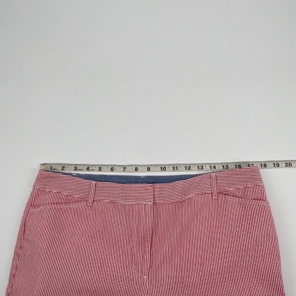 Talbots Red White Striped Seersucker Perfect Crop Pants Women's Size 14 Petite - Picture 4 of 6